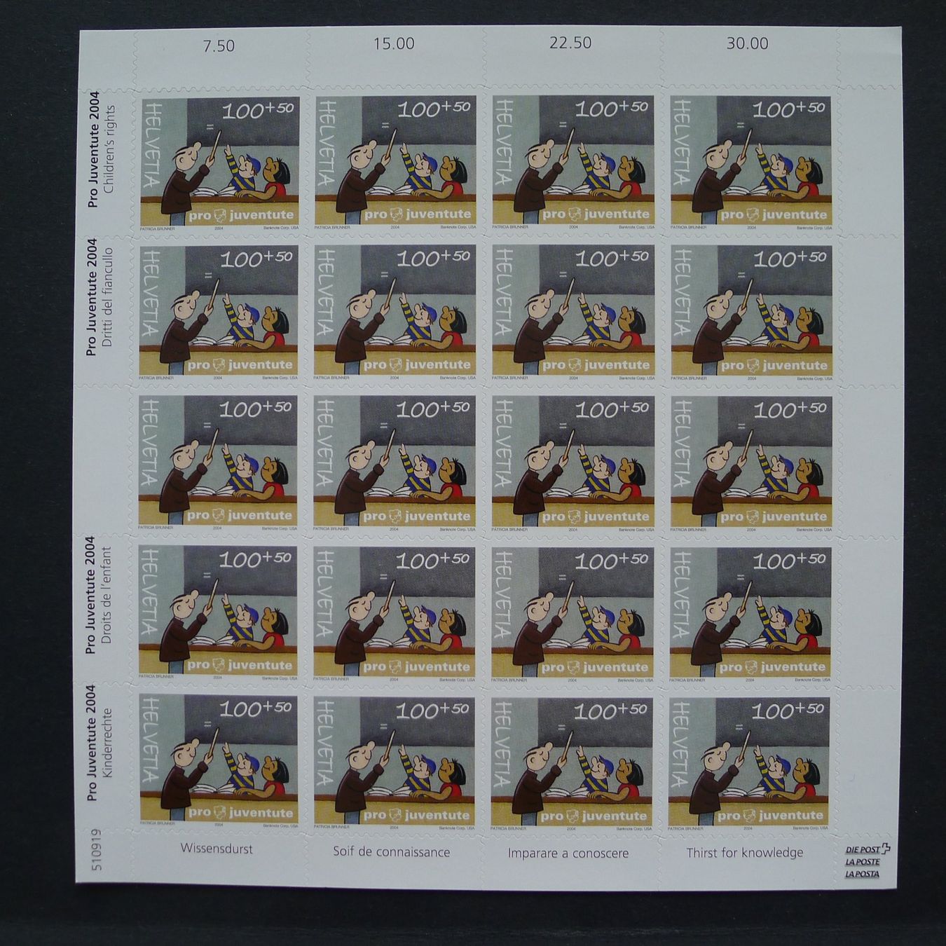 Tutti i francobolli: PJ 2004 Zierbogen J375B postfrisch + fehlerfrei, Kat: 237.- – Nuovo (secondo la descrizione) da Ebikon venduto da SilvioFreund