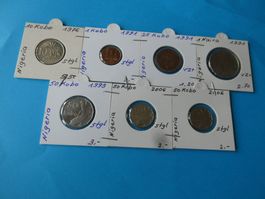 NIgeria, Konvolut alte Münzen 1976-2006  meist unzirk.