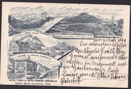 Furka Lithografie Hotel Furka + Hotel Pension Furkablick