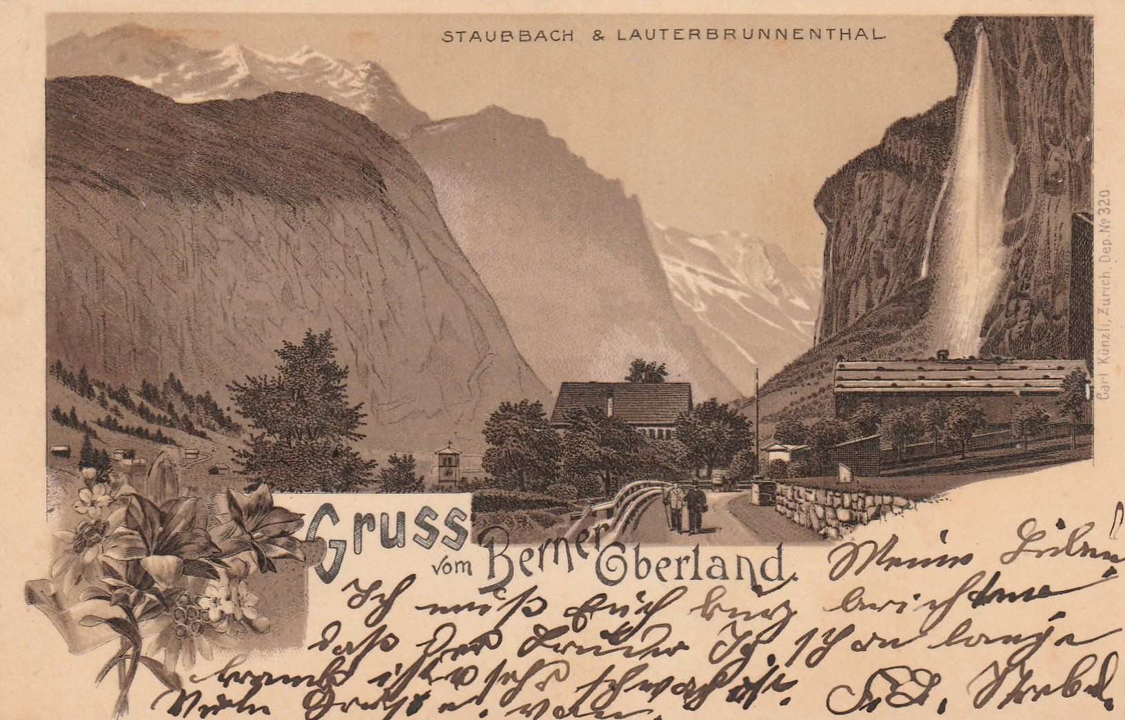 Cartoline postali: Lauterbrunnental mit Staubbach Litho – Usato da Rorschacherberg venduto da fratovi2
