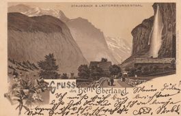 Lauterbrunnental mit Staubbach Litho