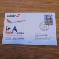 Luftpost Brief Genève Los Angeles 1989 Swissair