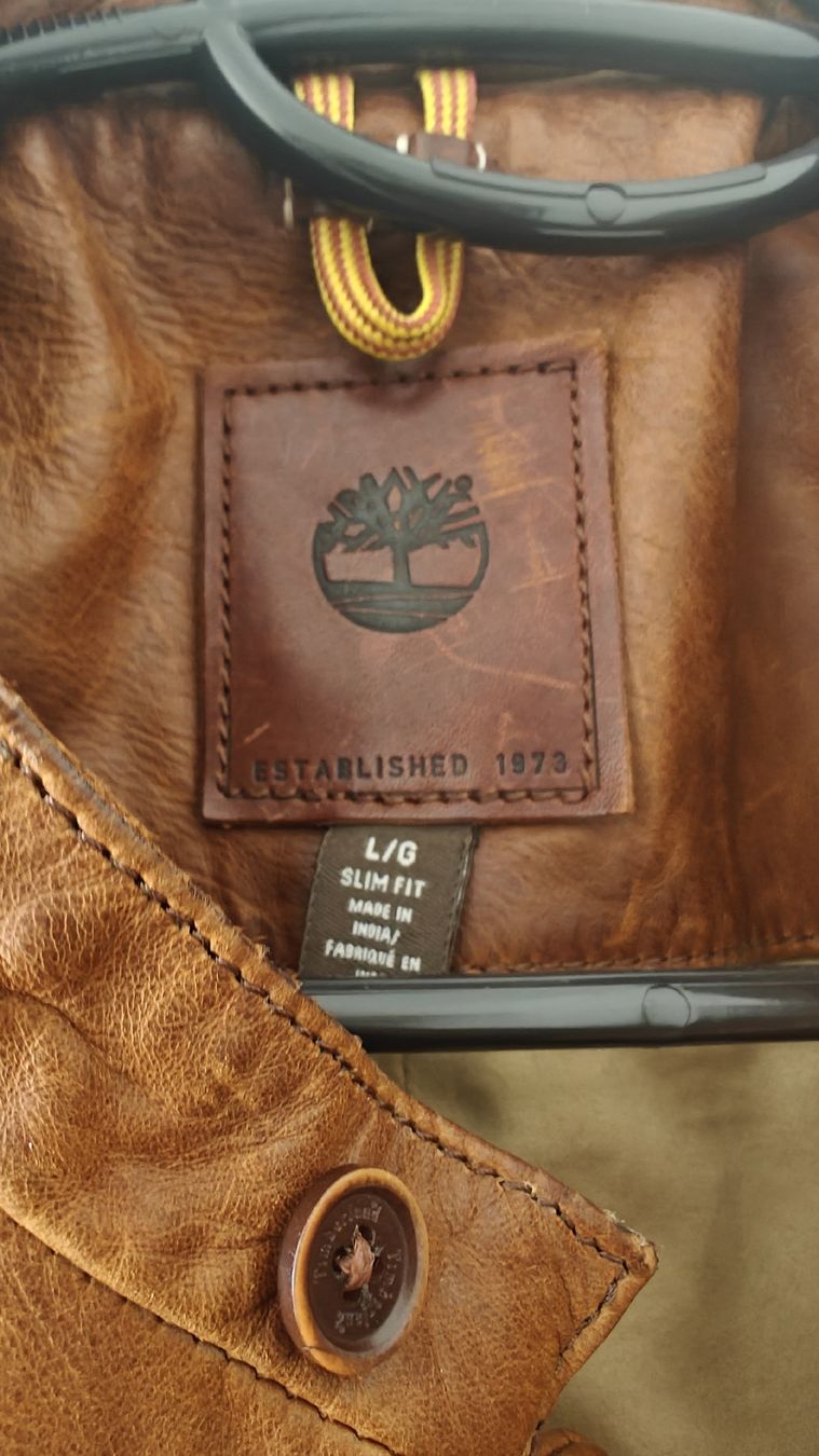 Timberland Giacche: Timberland Leather Jacket -  Brown, Size L – Usato da Vevey venduto da dal_2m29 1