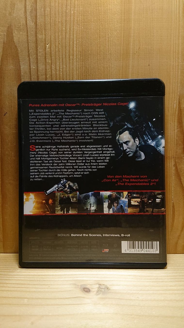 Tutti i DVDs: STOLEN Blu-Ray mit Nicolas Cage – Usato da Wilderswil venduto da Exebub 1