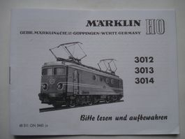 Märklin Betriebsanleitung 3012