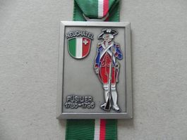 Medaille Schweiz Militär Uniform Kanton Neuchatel Füsilier