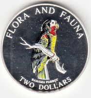 Bahamas -- 2 Dollars Flora und Fauna 1995 - 31,1 Gramm