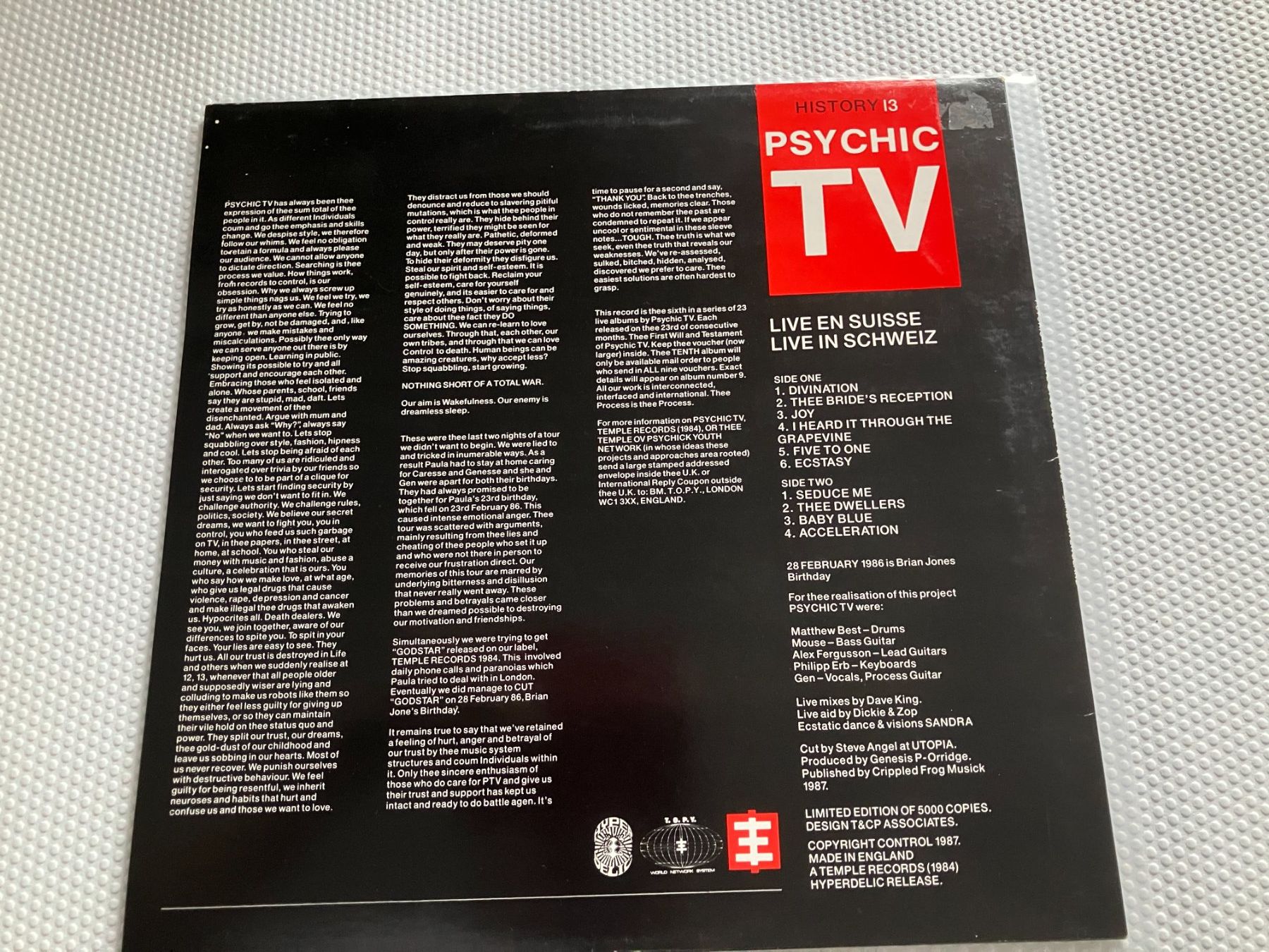 Dischi in vinile: Psychic TV – Usato da Aarwangen venduto da Jukebox3 3