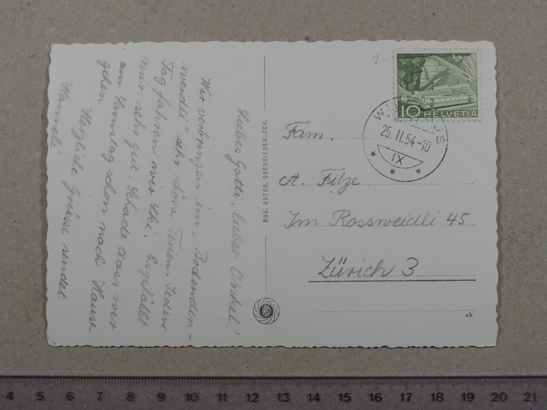 Cartoline postali: Wildhaus, Schafberg, Sessellift, 1954 – Usato da Lenzburg venduto da fh1 1