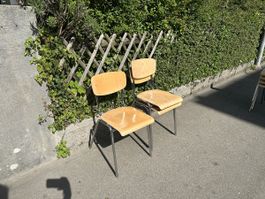 Stuhl Set, Holz und Chrom, Vintage Design, Top Zustand