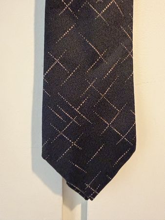 Cravatta seta Yves Saint Laurent Rive Gauche nera fantasia a
