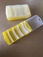 Karteikartenbox  2 Stück gelb mit Fächern gebraucht