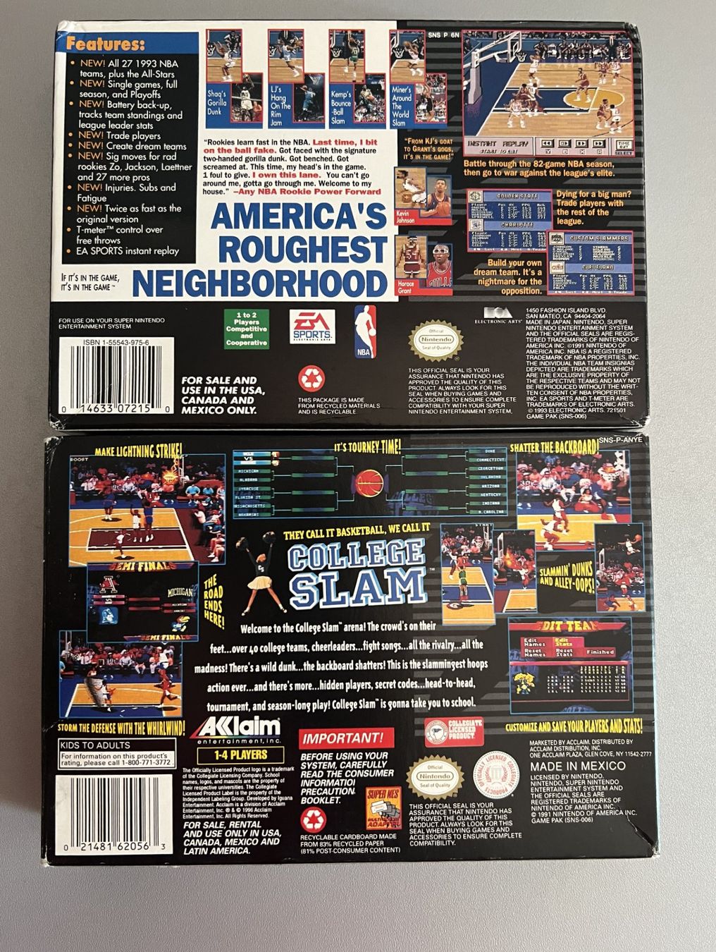 Nintendo Giochi: 2 SNES BOXED (OVP) NBA BASKET GAMES – Usato da Rivera venduto da poweradem05 1