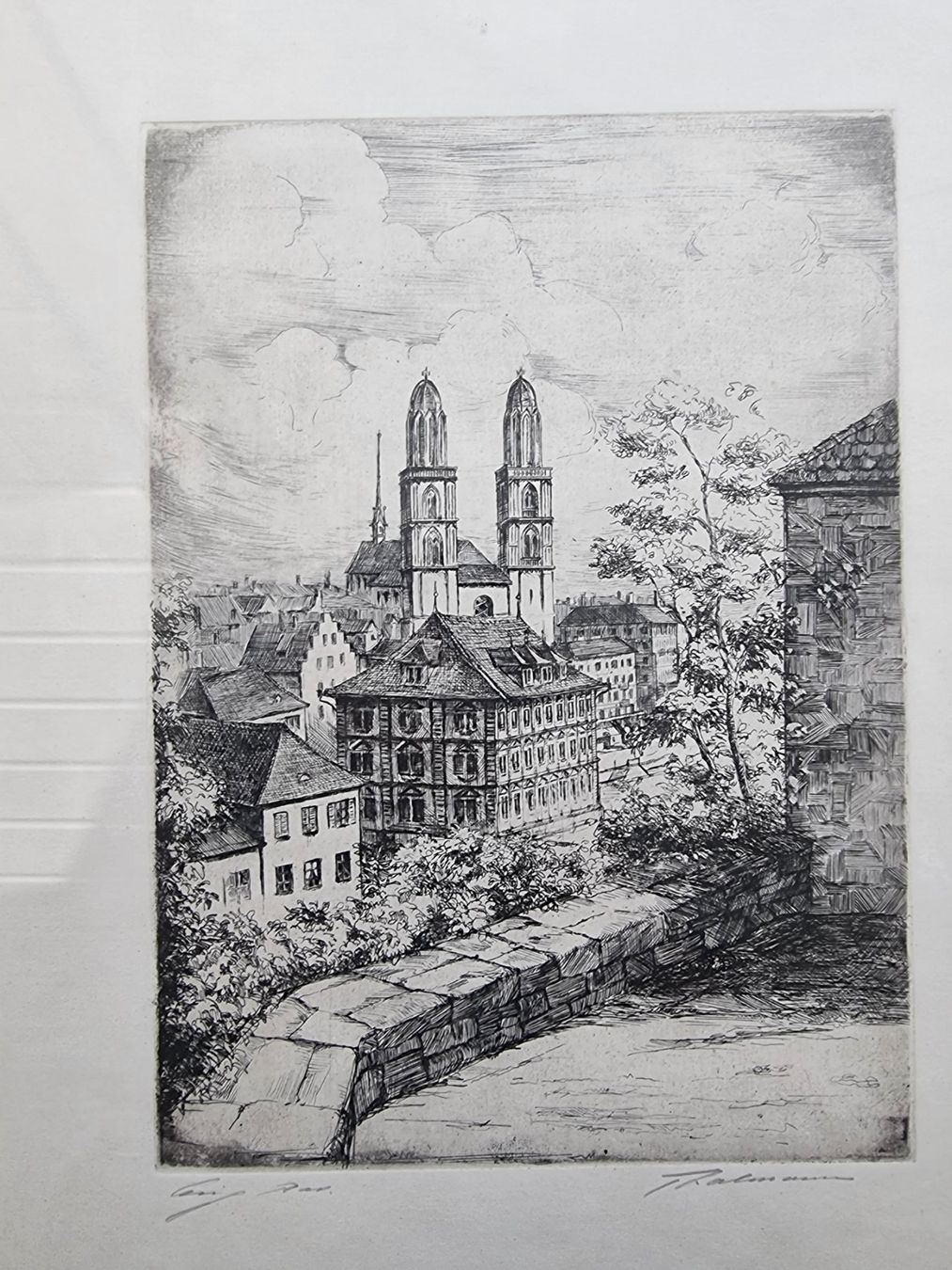 Grafica & Litografie: THALMANN RADIERUNG ZÜRICH MIT RAHMEN – Usato da Gersau venduto da kunst-online