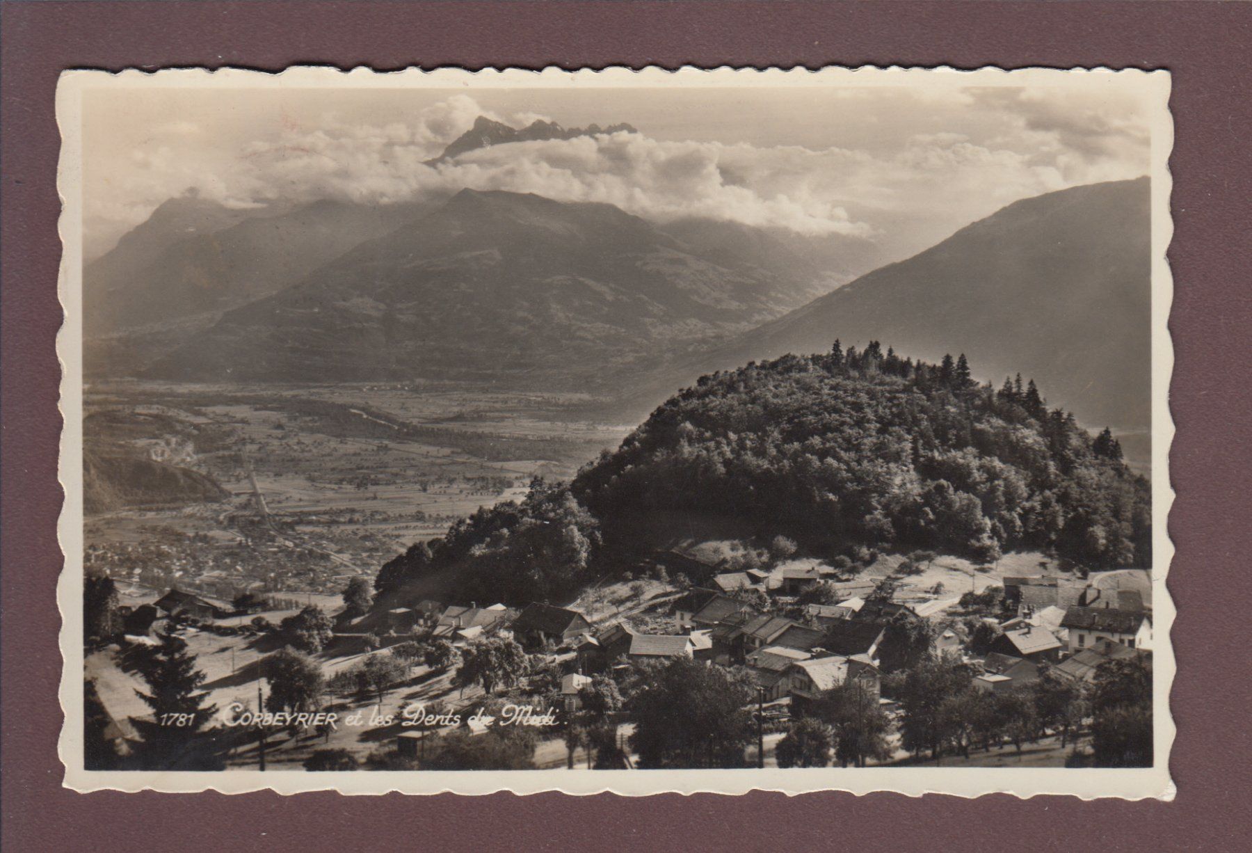 Cartoline postali: CORBEYRIER - Dents du Midi - 1951 – Usato da Pully venduto da nicecards