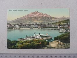 Luzern, Quai, Schiff, Pilatus, 1910