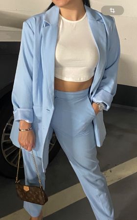 Missguided/Topshop Helleblau Hosenanzug, Gr. 36/38