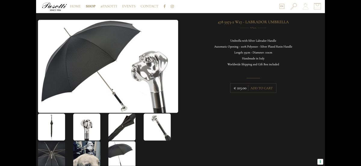 Ombrelli: Pasotti Schirm mit Labrador Handle – Usato da Brugg AG venduto da GiovanniVercetti 5