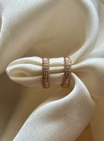 Créoles plaqué or rose et zircons blancs - tampon 585