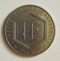 Frankreich 1 Franc, 1988, Charles de Gaulle, Selten! XF-45