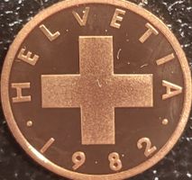 1 Rappen Schweiz 1982 pp / aus Münzsatz /in einer Münzkapsel