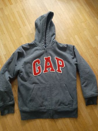Sweat à capuche zippé GapKids gris doublé taille 140