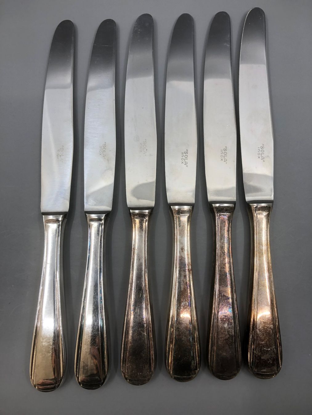 Posate: 6 Tafelmesser versilbert Sola – Usato da Basel venduto da Tiabeanie 1