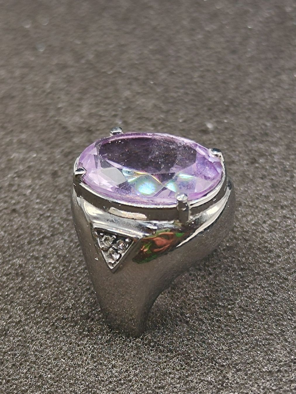 Bagues: Vintage versilberte Ring Stahl schmuckstein Top – D'occasion à Steffisburg par mat_8s7d 1