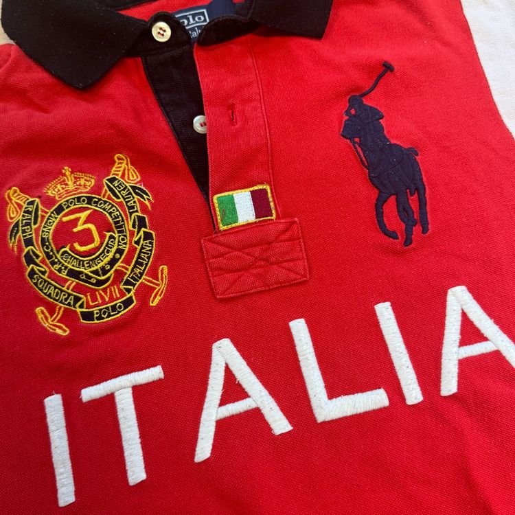 Ralph Lauren Magliette Polo: Polo Ralph Lauren Italia red poloshirt retro 90s streetwear – Usato da Rheinfelden venduto da sourced_limited 1