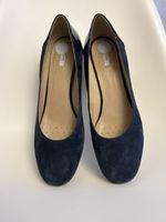 Stylish Geox Blue Suede Block Heels, Size 6 / 39 EU
