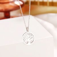 Edelstahl Halskette mit "Lebensbaum" Anhänger in SILBER