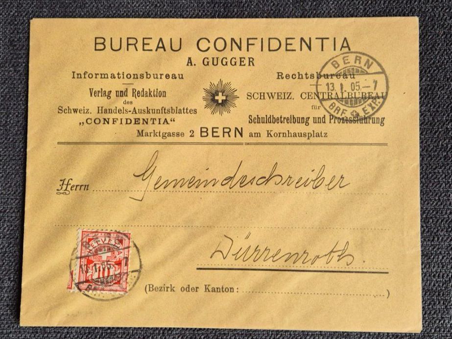 Tutti i francobolli: Brief A. Gugger Bern 1905 – Usato da Horw venduto da mi.ba