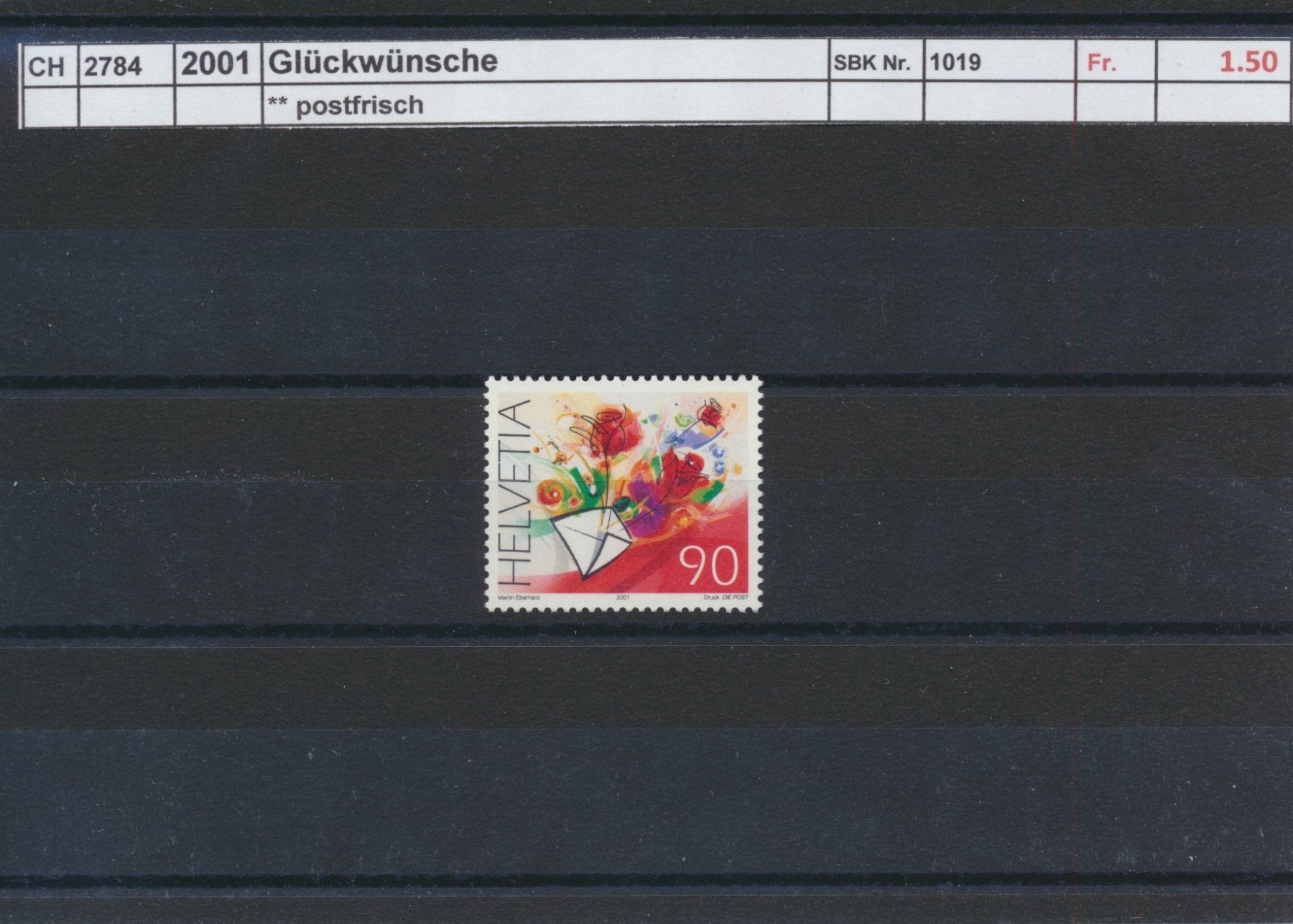 Tous les timbres: 2001 "Glückwünsche", ** postfrisch – Neuf (Voir description) à Winterthur par Zupogeru
