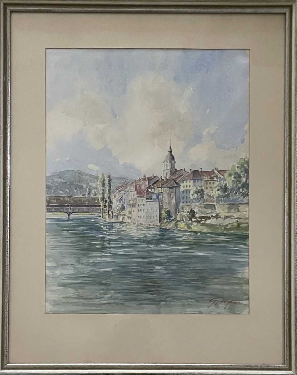Gemälde: Altes Stadt Olten, Signiert – Gebraucht aus Grosshöchstetten von Perle1951