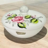 Boîte à bijoux ancienne opaline dépolie Füger & Taube, 1950s