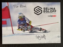 Signierte Autogrammkarte Selina Egloff Skirennfahrerin Swiss