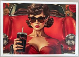 Death: Sexy Vintage Coca Cola Girl, POP Art, signiert 18/100