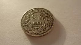 Uralter seltener Zweifränkler 1901, sehr schön