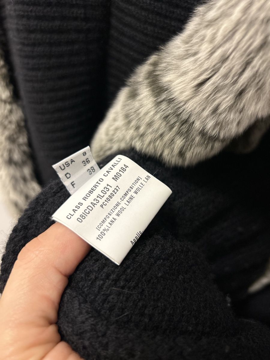 Roberto Cavalli Cappotti: Roberto Cavalli Strickmantel Gr. 36 mit Pelz – Usato da Meilen venduto da Michi1805 3