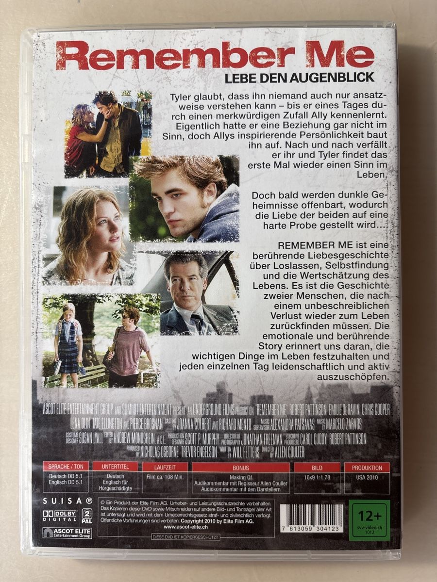 Alle DVDs: Remeber me - Lebe den Augenblick (0105) – Gebraucht aus Ruswil von Slivio_ 1