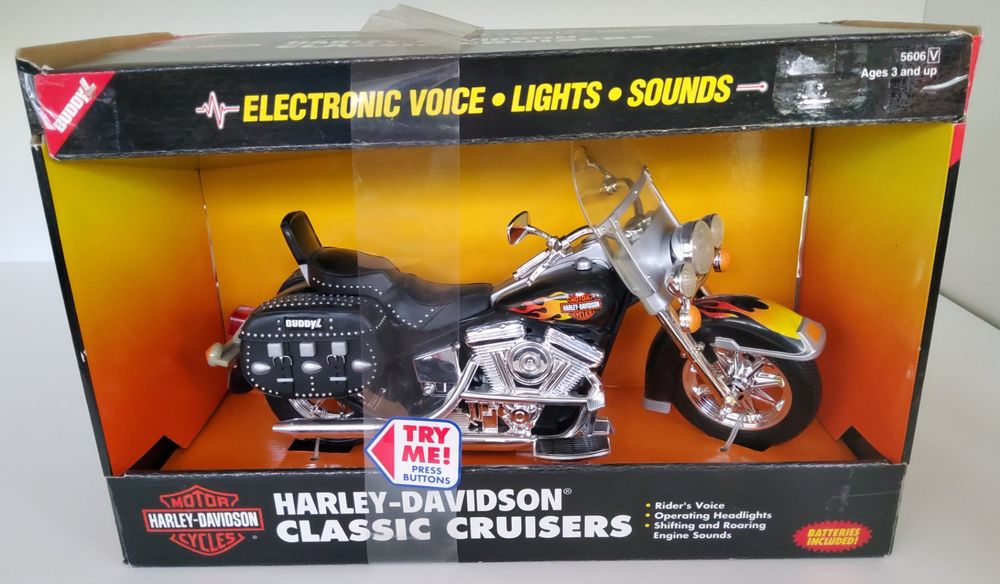 Moto Miniature Buddy L Harley Davidson Classic Cruiser – 1996, Sons Et Lumières, Boîte