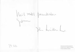 Glückwunschkarte der GD SBB 1982 mit Unterschrift