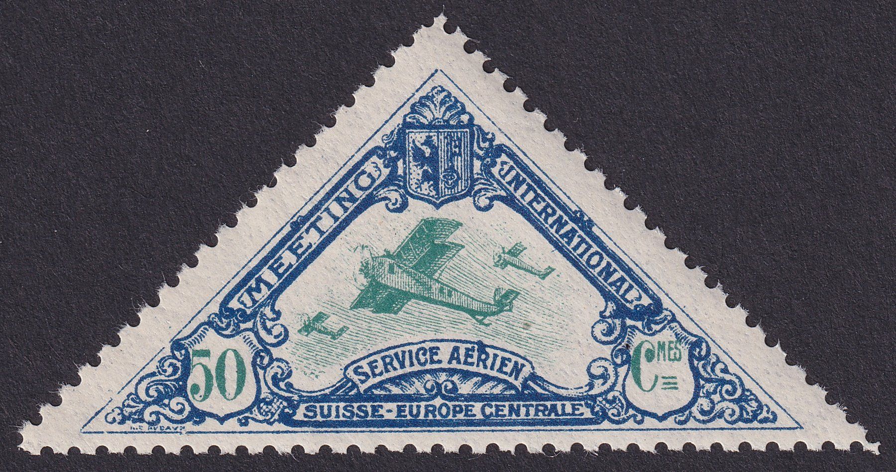 Tutti i francobolli: Flugspende Vignette 1925.3D Flugmeeting Genf postfrisch ** – Usato da Ebikon venduto da SilvioFreund