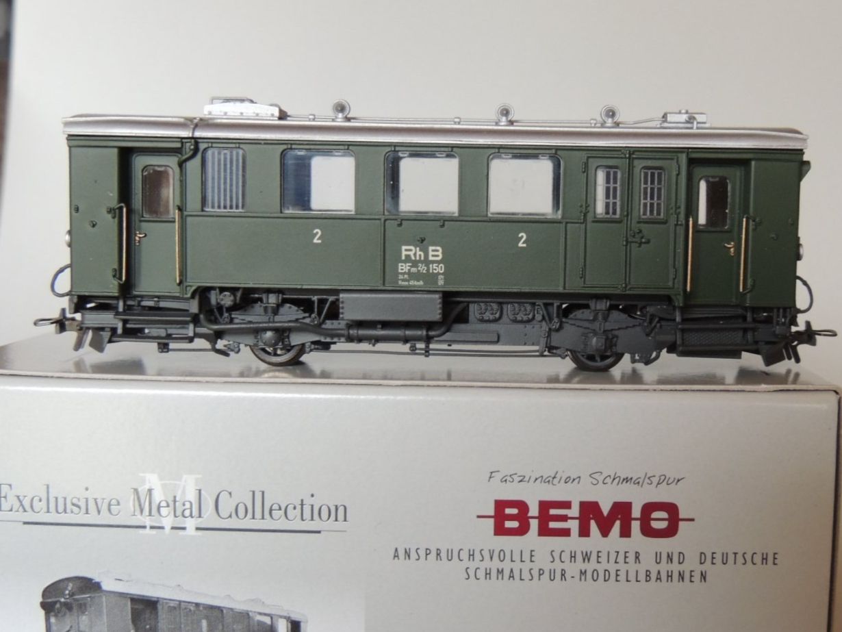 Bemo Modellini di ferrovie: BEMO RhB Benzintriebwagen BFm 2/2 150 – Nuovo e nell'imballaggio originale da Igis venduto da Lazio16 3