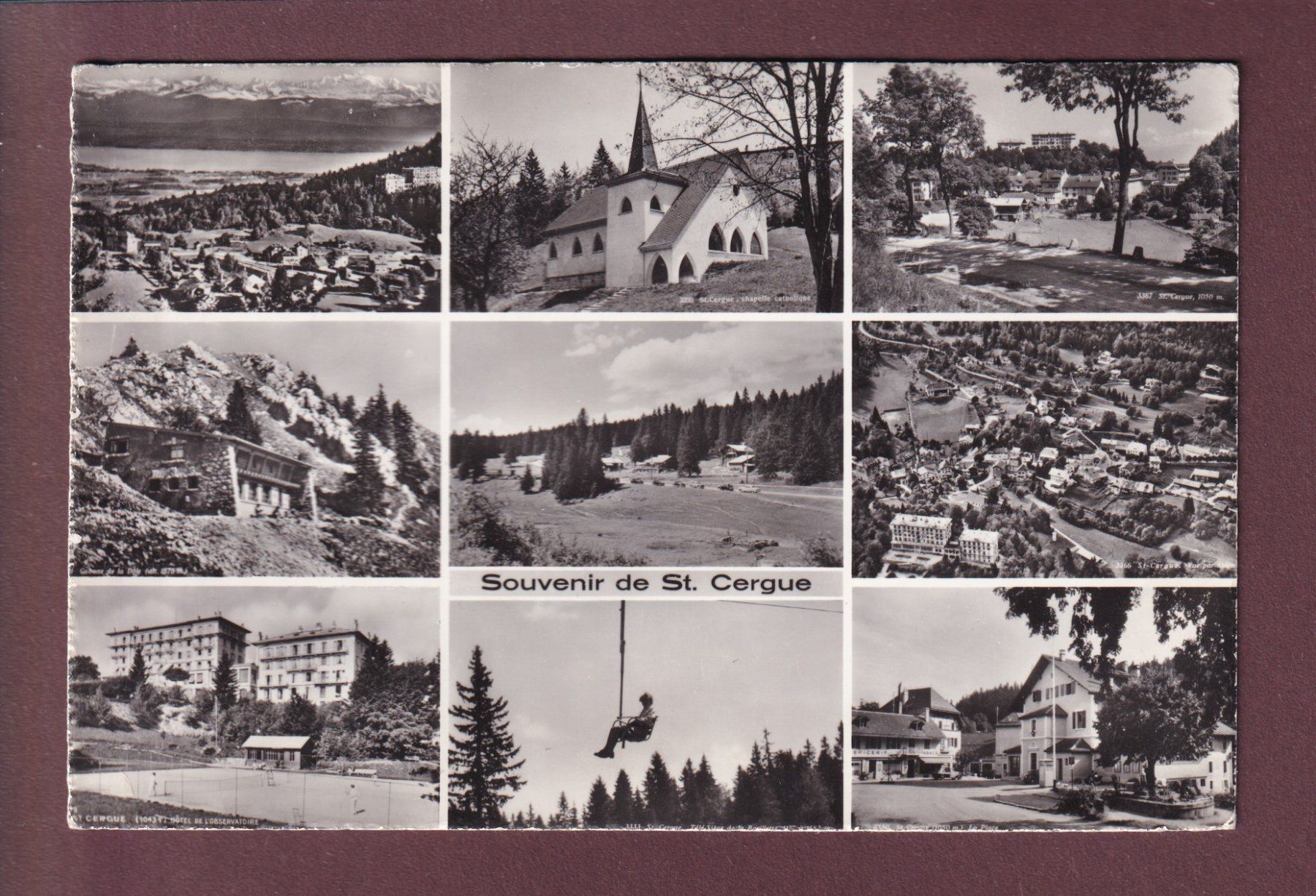 Cartoline postali: Souvenir de ST. CERGUE - 9 images – Usato da Pully venduto da nicecards