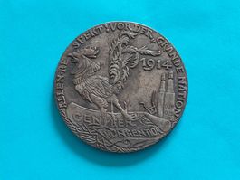 Medaille 1914, 1. Weltkrieg, Respekt an Frankreich,40mm