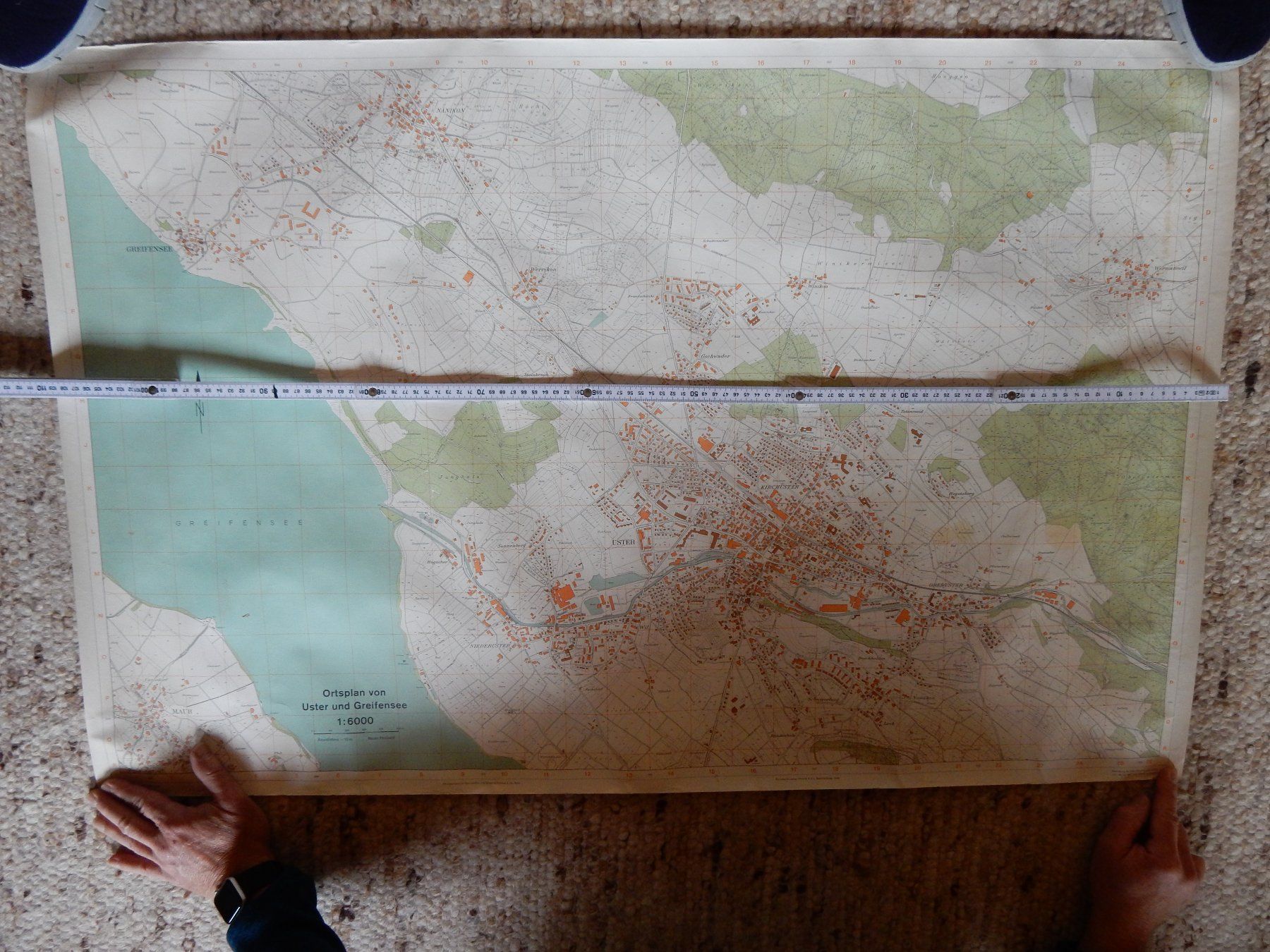 Cartine & Atlanti: antiker Originalplan Uster und Greifensee 1:6000 von 1967 – Usato da Jona venduto da simongarden 2
