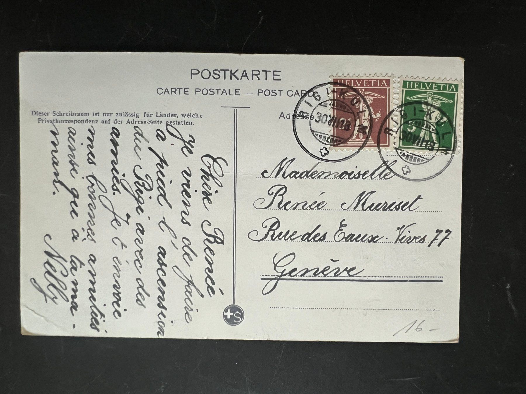 Ansichtskarten: Ansichtskarte Rigi 1918 super gestempelt  (V419) – Gebraucht aus Hinwil von Sidi4 1