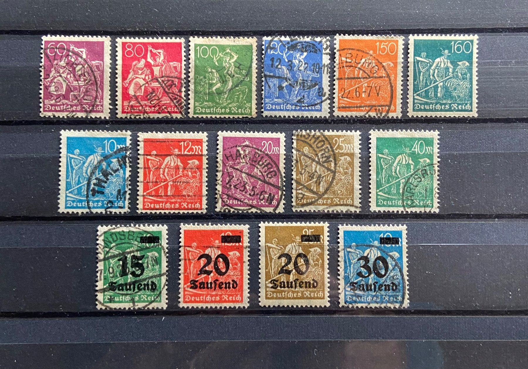 Tutti i francobolli: Briefmarken Deutsches Reich Sammlung Arbeiter 1921 – Usato da Münchringen venduto da Hegelime-38