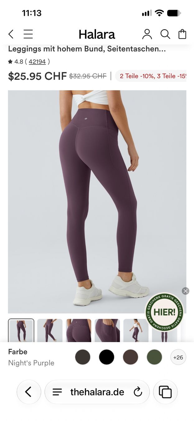 Halara Leggings: Halara Leggins – Nuovo (secondo la descrizione) da Münchenbuchsee venduto da LP_Store 1